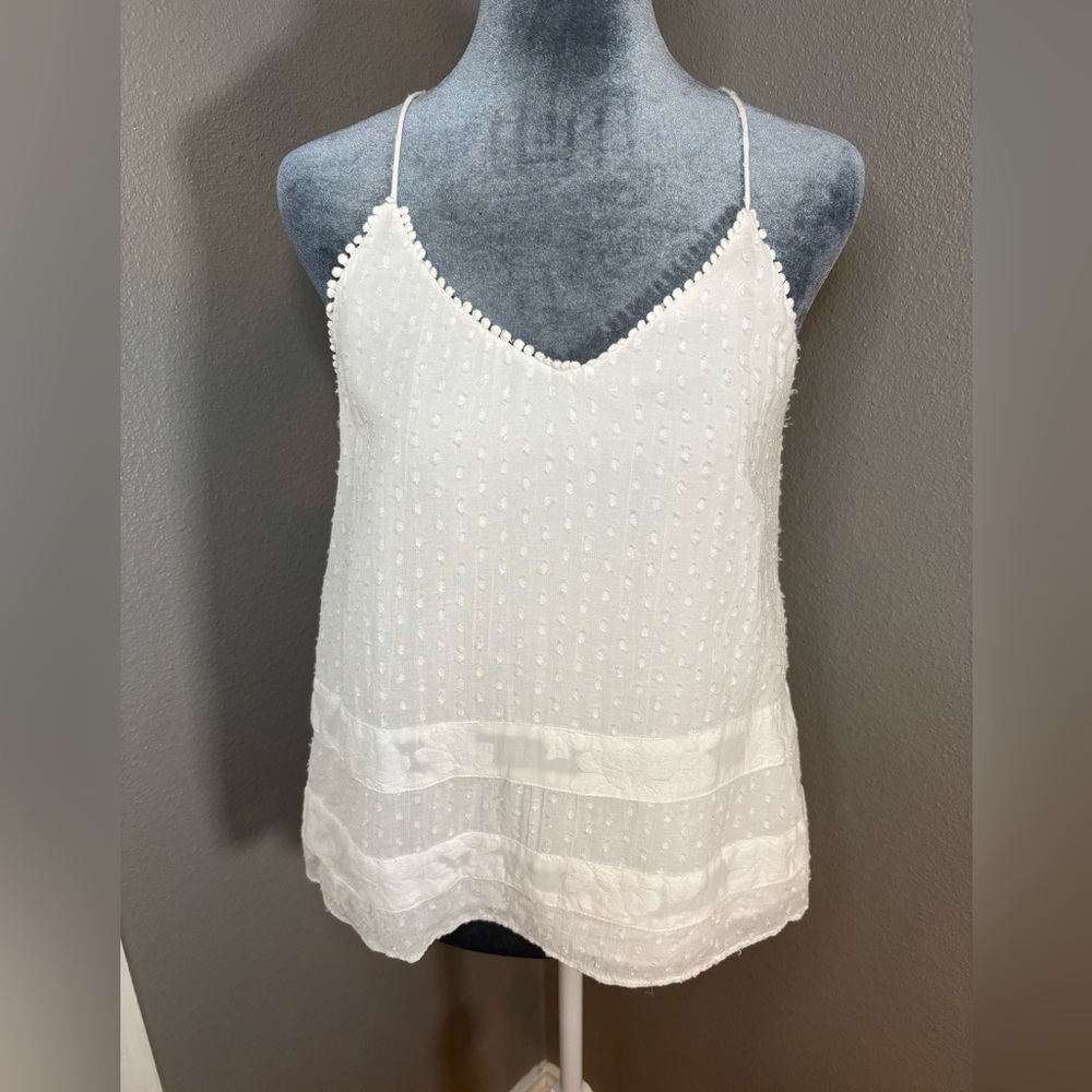 LOFT White Textured Camisole Top Size Small Petite